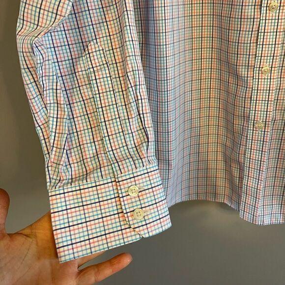 Charles Tyrwhitt Slim Fit Non-Iron Multi-Color Check Dress Shirt | SZ 46 - Picture 8 of 9